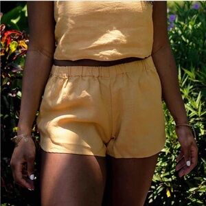 Mate the Label Organic Linen Shorts Yellow L